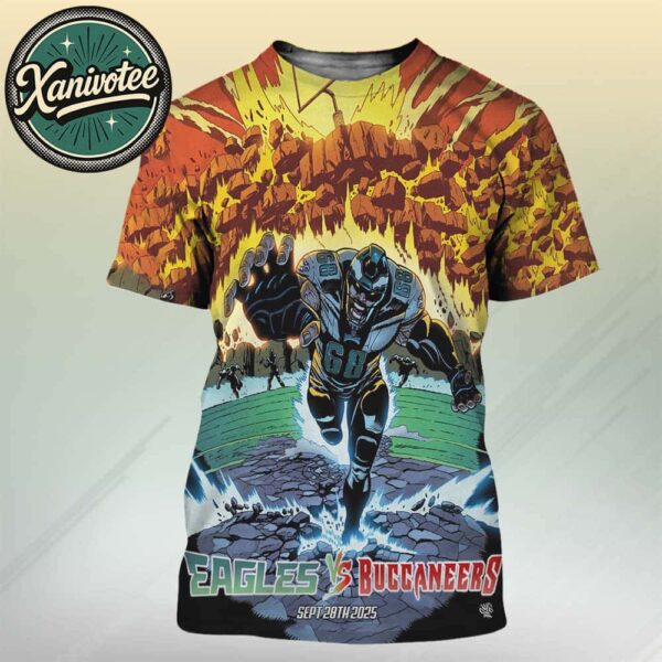 Philadelphia Eagles Vs Tampa Bay Buccaneers Matchup NFL Game On September 28th 2025 All Over Print T-Shirt