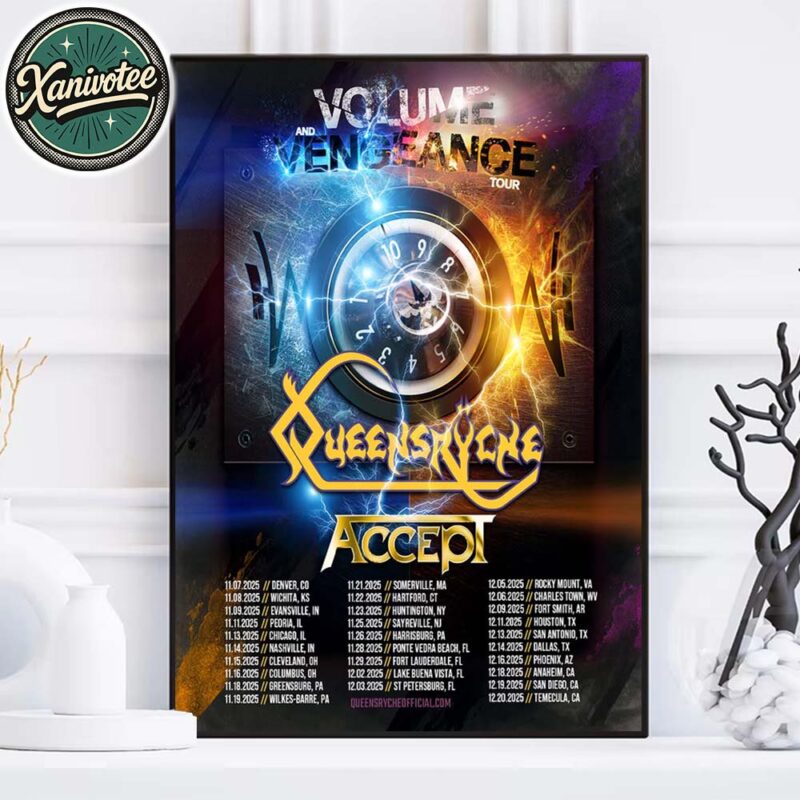 Queensryche Volume And Vengeance Tour For Fall Of 2025 Cities List For November To December Home Decor Poster Canvas