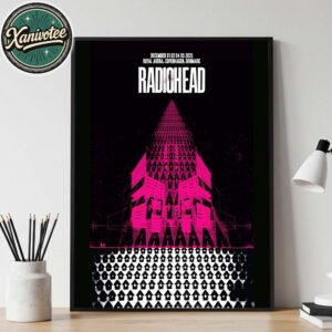 Radiohead Copenhagen Denmark 2025 Poster Shows At Royal Arena For December 1 2 4 And 5 Europe Tour 2025 Home Decor Poster Canvas