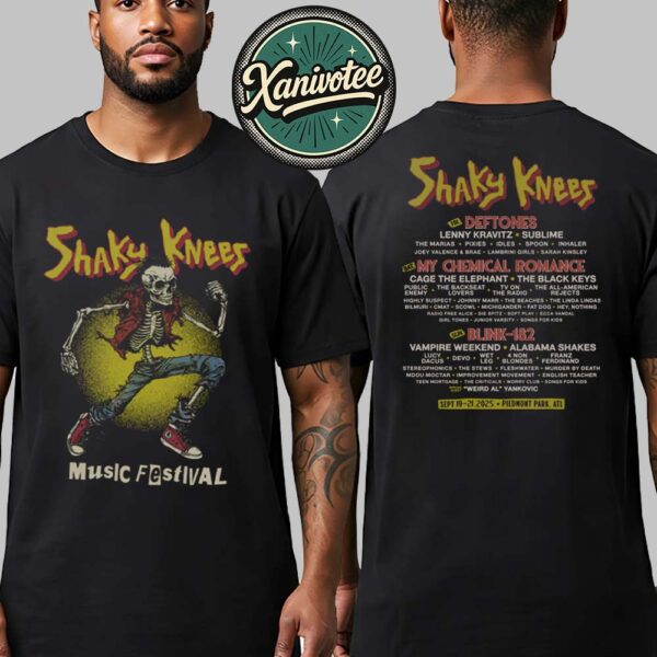 Shaky Knees Music Festival 2025 Lineup Tee For September 19-21 2025 In Piedmont Park ATL Two Sided Print Unisex T-Shirt