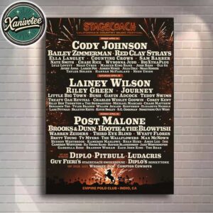 Stagecoach California Country Music Festival 2026 Poster Full Lineup For Empire Polo Club In Indio California On April 24-26 2026 Poster Canvas