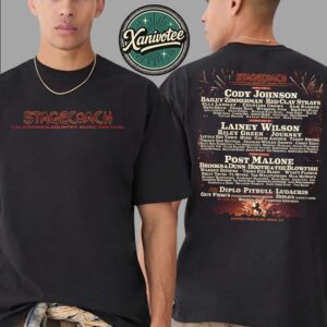 Stagecoach California Country Music Festival 2026 Poster Full Lineup For Empire Polo Club In Indio California On April 24-26 2026 Two Sided Print T-Shirt