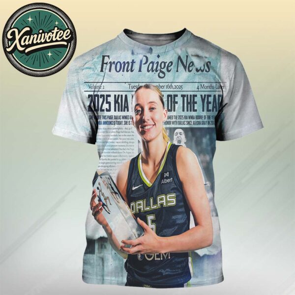 Still Front Paige News Paige Bueckers 2025 KIA WNBA Rookie of the Year All Over Print T-Shirt