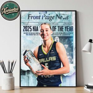 Still Front Paige News Paige Bueckers 2025 KIA WNBA Rookie of the Year Home Decor Poster Canvas