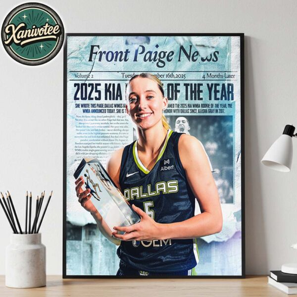 Still Front Paige News Paige Bueckers 2025 KIA WNBA Rookie of the Year Home Decor Poster Canvas