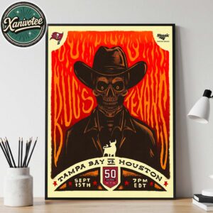 Tampa Bay Buccaneers Vs Houston Texans Poster Matchup On September 15th 2025 For NRG Stadium In Houston TX Home Decor Poster Canvas