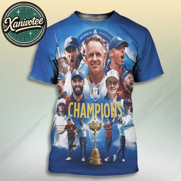 Team Europe Fights Off USA Comeback To Win 2025 Ryder Cup All Over Print T-Shirt