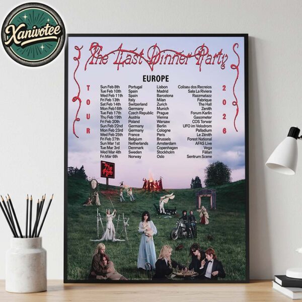 The Last Dinner Party Europe Tour 2026 Kicks Off In Portugal Lisbon On February 8th 2026 Home Decor Poster Canvas