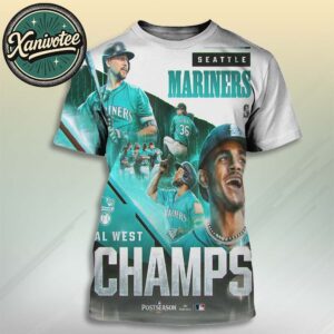 The Seattle Mariners Are AL West Division Champions 2025 MLB Postseason For The First Time Since 2001 All Over Print T-Shirt