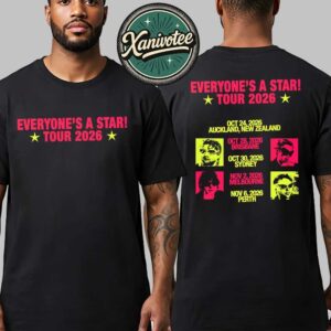5 Seconds of Summer Everyone’s A Star World Tour 2026 Australia And New Zealand Dates List Merch Tee Two Sided Print Unisex T-Shirt