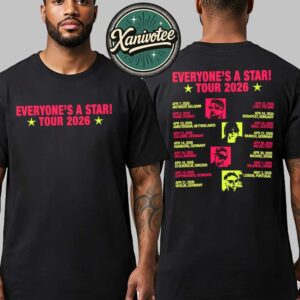 5 Seconds of Summer Everyone’s A Star World Tour 2026 Europe Dates List Merch Tee Two Sided Print Unisex T-Shirt