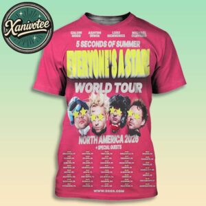 5 Seconds of Summer Everyone’s a Star World Tour 2026 North America Dates List Poster Kicks Off On May 29 All Over Print T-Shirt