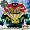 ABBA Christmas Pattern Black Background Custome Name And Number Knitted Ugly Christmas Sweater ABBA Christmas Pattern Black Background Custome Name And Number Knitted Ugly Christmas Sweater
