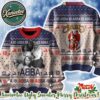 ABBA Photo Band Pattern Sand And Navy Background 2025 Ugly Christmas Sweater ABBA Photo Band Pattern Sand And Navy Background 2025 Ugly Christmas Sweater