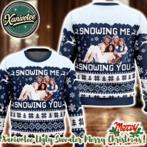 ABBA Snowing Me Snowing You ABBA Holiday Christmas Xmas Ugly Christmas Sweater 2025
