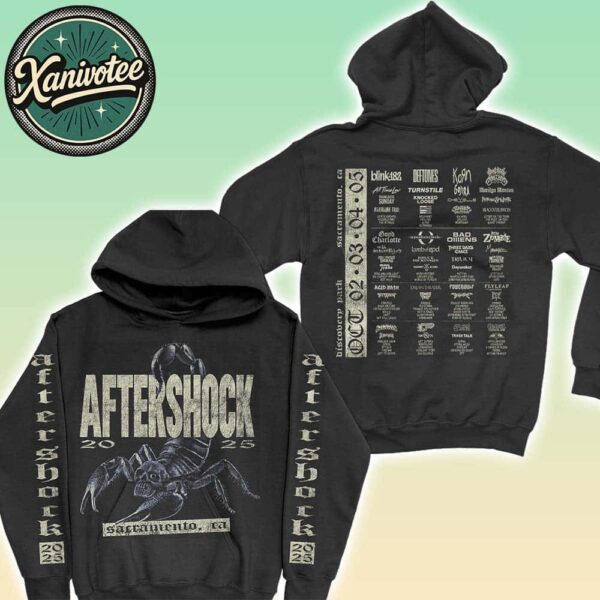 Aftershock Festival 2025 Black Scorpion Tee For October 2-5 2025 In Sacramento CA At Discovery Park Black Hoodie T-Shirt