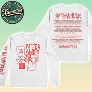 Aftershock Festival 2025 In Sacramento CA Merch Arachnofornia Tee For Discovery Park On October 2-5 2025 White Long Sleeve T-Shirt