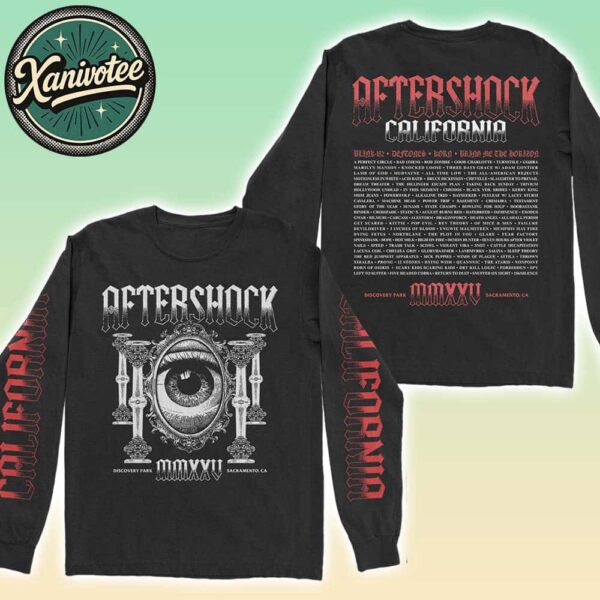 Aftershock Festival 2025 In Sacramento CA Merch Overseer Tee For Discovery Park On October 2-5 2025 White Long Sleeve T-Shirt