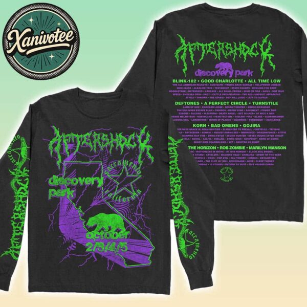 Aftershock Festival 2025 Shocking Green Tee For Sacramento CA At Discovery Park On October 2-5 2025 Long Sleeve T-Shirt