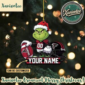 Atlanta Falcons NFL x The Grinch Custome Name 2025 Christmas Gifts Tree Decorations Acrylic Ornament