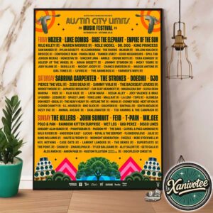 Austin City Limits Music Festival 2025 Full Lineup Poster At Zilker Park In Austin TX On October 3-5 And 10-12 2025 Home Decor Poster Canvas