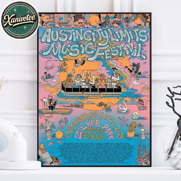 Austin City Limits Music Festival 2025 Poster Show On October 3-5 And 10-12 2025 At Zilker Park In Austin TX Home Decor Poster Canvas
