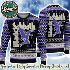 Black Sabbath Flying Demon Xmas Pattern Holiday Gift For Family Ugly Christmas Sweater