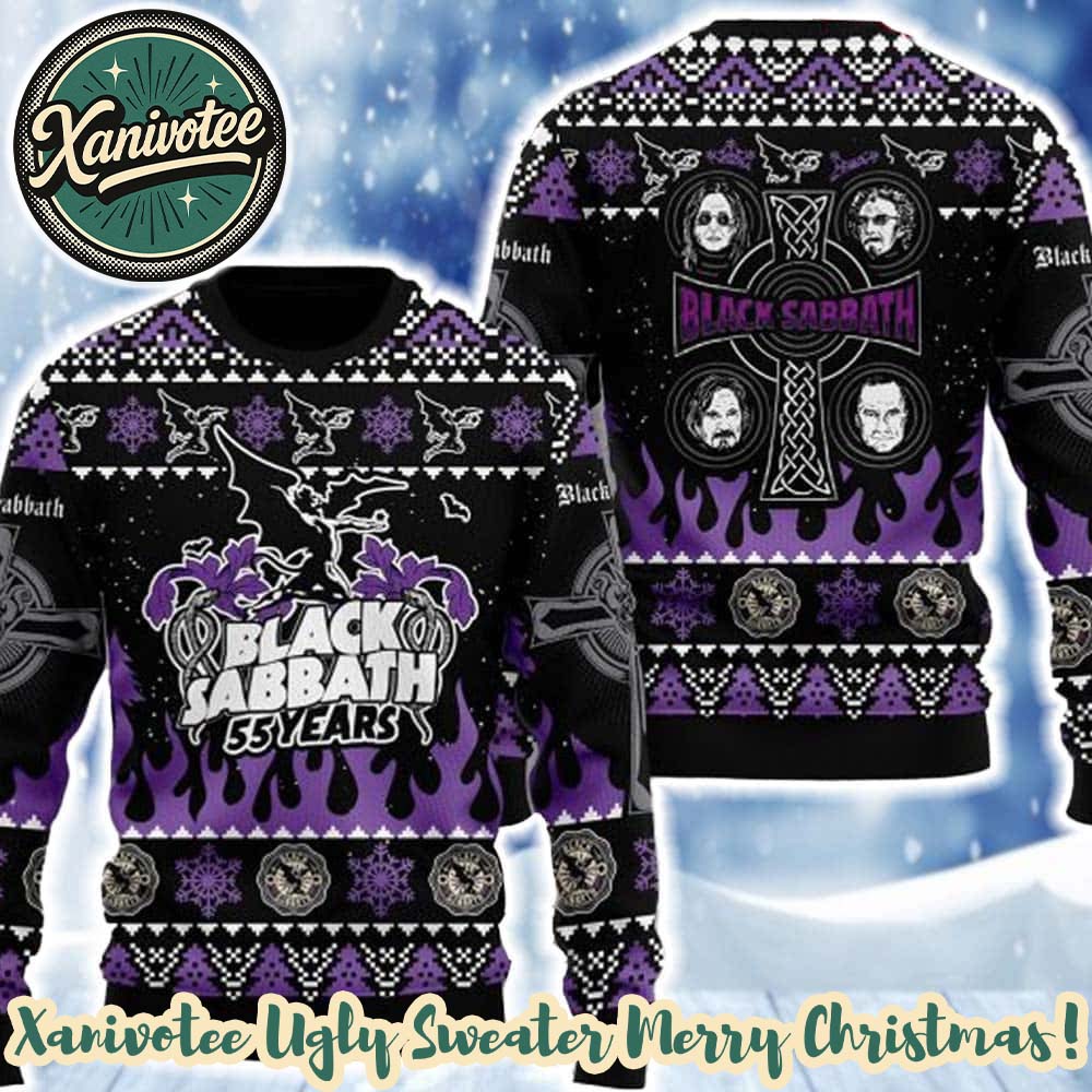Black Sabbath Heavy Metal Rock Band 55 Years Anniversary Christmas Ugly Sweaters Gift For Fan