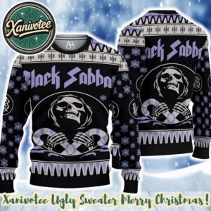 Black Sabbath Skull and Snowflake Pattern 2025 Heavy Metal Christmas Sweater