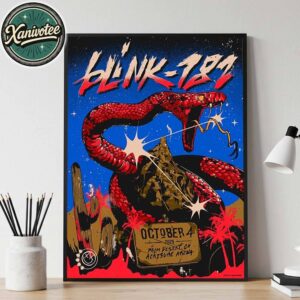 Blink-182 Palm Desert CA Poster Night One At Acrisure Arena On October 4 Missionary Impossible Tour 2025 Home Decor Poster Canvas