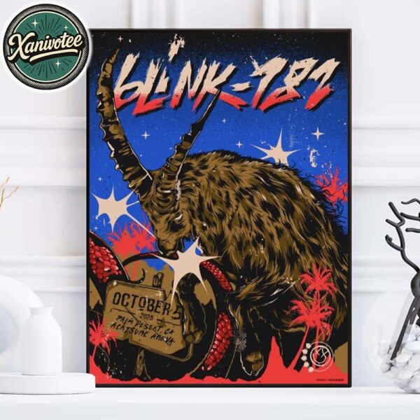 Blink-182 Palm Desert CA Poster Night Two At Acrisure Arena On October 5 Missionary Impossible Tour 2025 Home Decor Poster Canvas