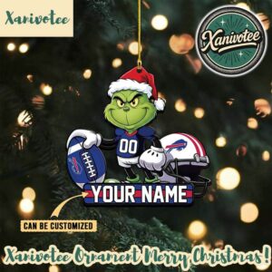 Buffalo Bills NFL x The Grinch Custome Name 2025 Christmas Gifts Tree Decorations Acrylic Ornament