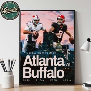 Buffalo Bills Vs Atlanta Falcons Monday Night Football Poster Matchup NFL On October 13 2025 Home Decor Poster Canvas