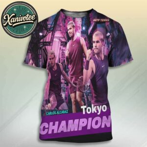 Carlos Alcaraz As He Defeats Fritz 6-4 6-4 To Win His 8th Title Of The Year Champion Tokyo All Over Print T-Shirt