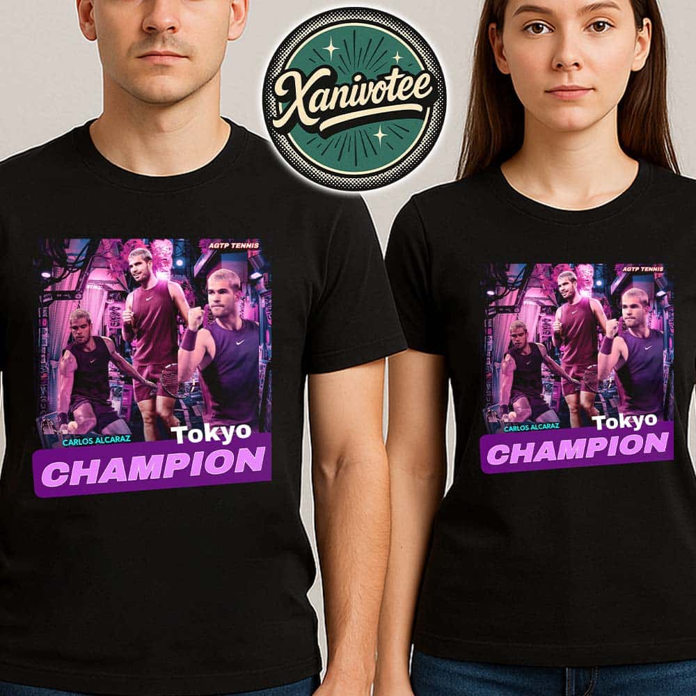 Carlos Alcaraz As He Defeats Fritz 6-4 6-4 To Win His 8th Title Of The Year Champion Tokyo Unisex T-Shirt Carlos Alcaraz As He Defeats Fritz 6-4 6-4 To Win His 8th Title Of The Year Champion Tokyo Unisex T-Shirt