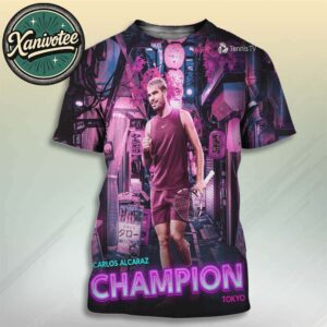Carlos Alcaraz Wins His 8th Trophy Of 2025 Champion Tokyo All Over Print T-Shirt