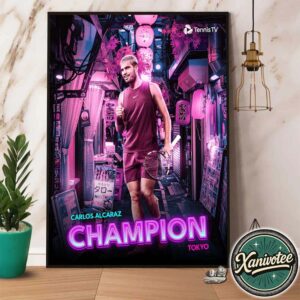 Carlos Alcaraz Wins His 8th Trophy Of 2025 Champion Tokyo Home Decor Poster Canvas