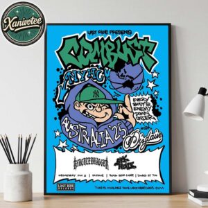 Combust NYHC Brisbane AU 2025 Poster At Black Bear Lodge On November 5 Australia Tour 2025 Home Decor Poster Canvas