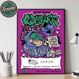 Combust NYHC Gold Coast AU 2025 Poster At Vinnie’s Dive On November 6 Australia Tour 2025 Home Decor Poster Canvas