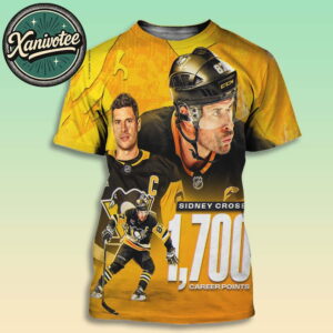 Congrats Sidney Crosby Named To Reach 1700 Points NHL History All Over Print T-Shirt
