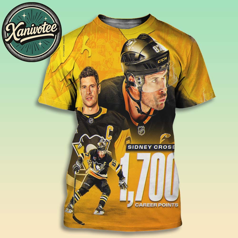 Congrats Sidney Crosby Named To Reach 1700 Points NHL History All Over Print T-Shirt Congrats Sidney Crosby Named To Reach 1700 Points NHL History All Over Print T-Shirt