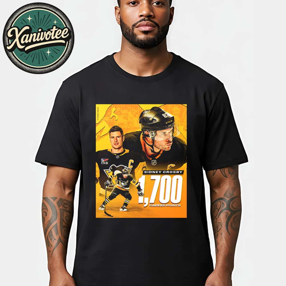 Congrats Sidney Crosby Named To Reach 1700 Points NHL History Unisex T-Shirt