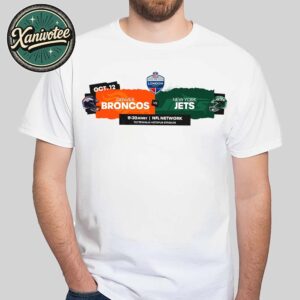 Denver Broncos Vs New York Jets Matchup 2025 NFL London Games On October 12 2025 At Tottenham Hotspur Stadium T-Shirt