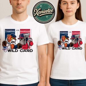 Detroit Tigers Vs Cleveland Guardians Mascot Cover 2025 MLB Wild Card Matchups Unisex T-Shirt