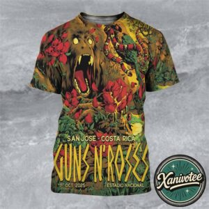 Guns N Roses Costa Rica San Jose Tonight Poster At Estadio Nacional On October 1st 2025 All Over Print T-Shirt