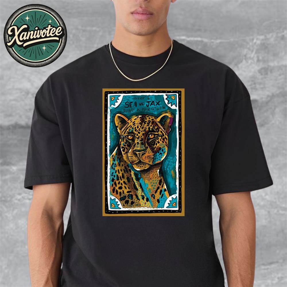 Jacksonville Jaguars Vs Seattle Seahawks Matchup NFL Poster For Week 6 On Sunday October 12th 2025 Classic T-Shirt