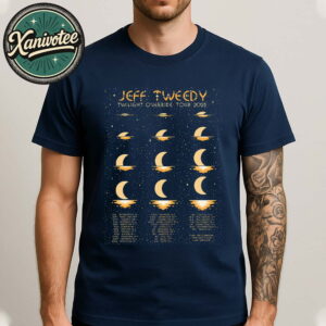 Jeff Tweedy Poster Dates List For Twilight Override Tour 2025 Navy Unisex T-Shirt