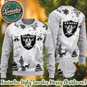 Las Vegas Raiders Logo Football Team Special Xmas NFL 2025 Ugly Christmas Sweater Gift For Holiday