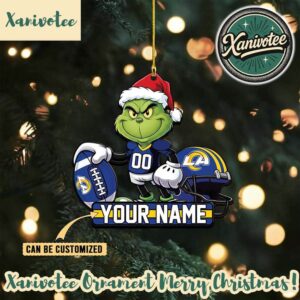 Los Angeles Rams NFL x The Grinch Custome Name 2025 Christmas Gifts Tree Decorations Acrylic Ornament