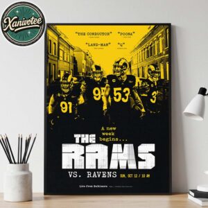 Los Angeles Rams Vs Baltimore Ravens Matchup NFL Poster For Week 6 On October 12 2025 Home Decor Poster Canvas